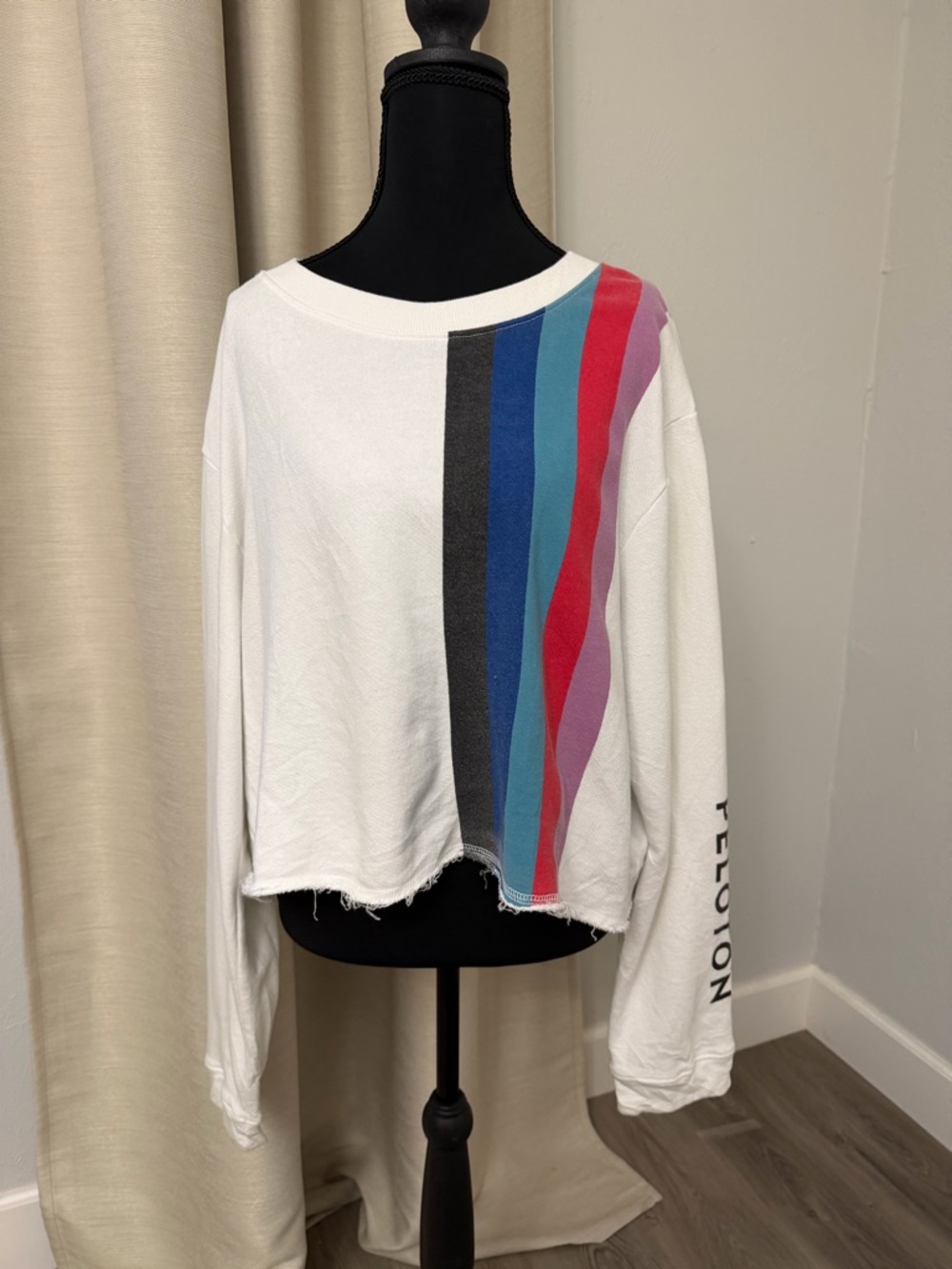 Peloton White Sweatshirt with Black Accent